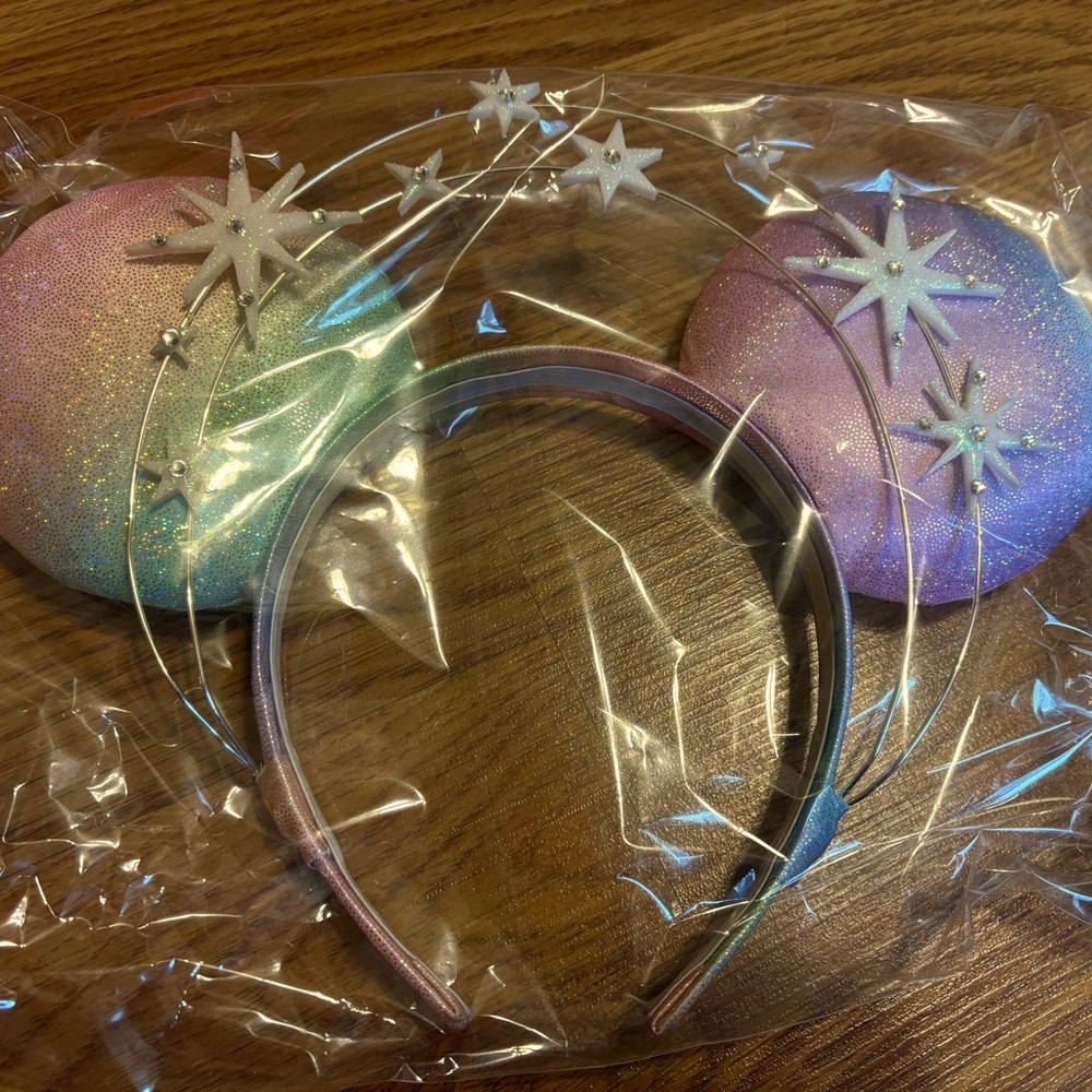 Sparkling pastel rainbow mouse ears